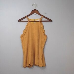 Altar'd State Marigold Scallop Sleeveless Halter Top